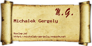 Michalek Gergely névjegykártya